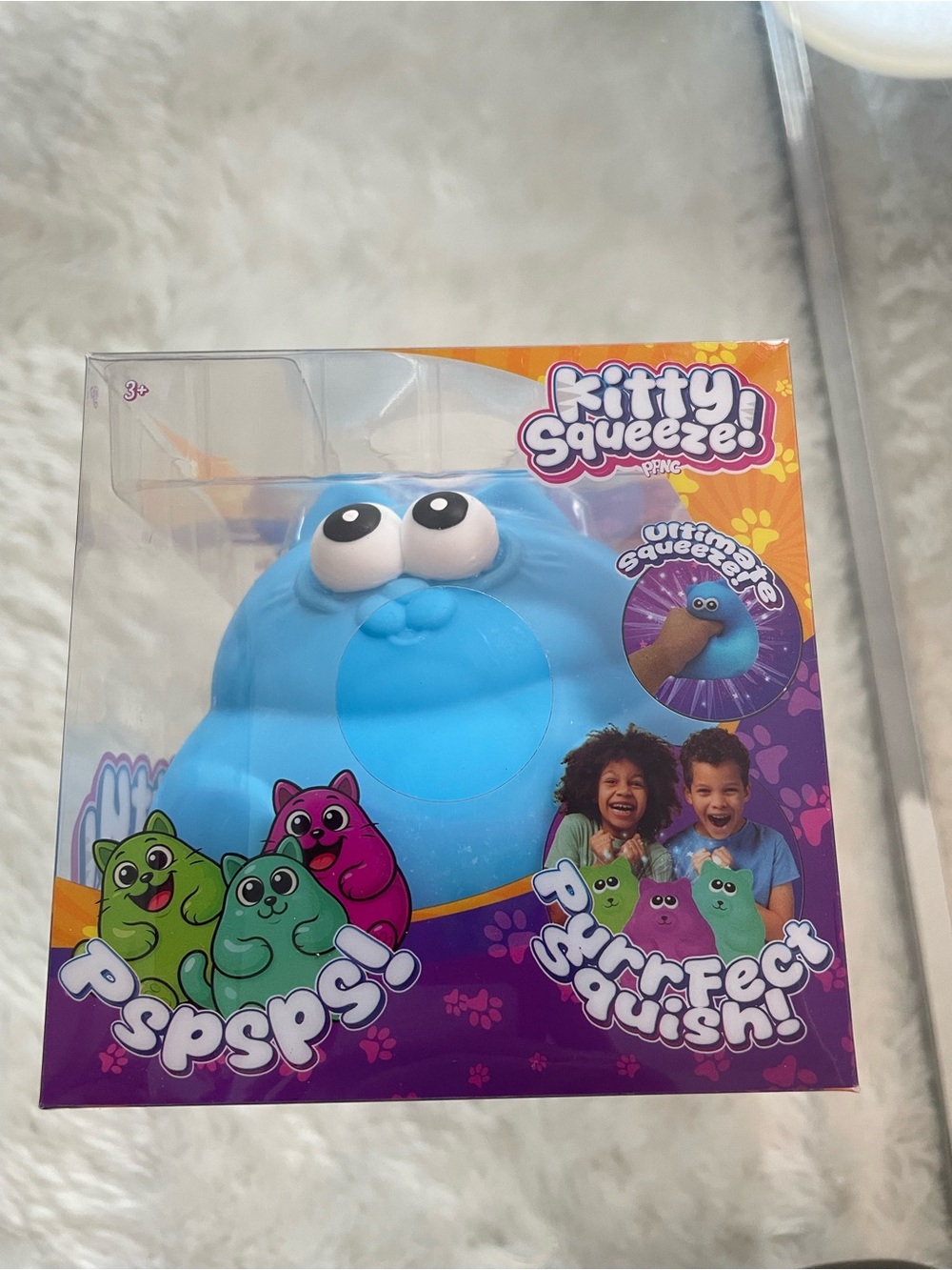 Squeeze Blue Kitty Squeeze Plush Squishy Toy